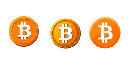 Illustration of Bitcoin Coins Featuring the Logo for Cryptocurrency