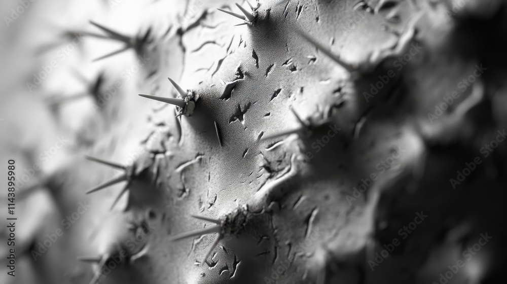 Aufkleber Exploring the intricate details of a cactus surface with spines and texture during daylight hours