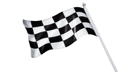 Dynamic Checkered Flag Symbolizing Finish Line in Racing Events 