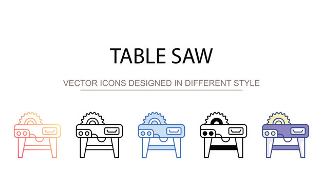 Table Saw icon design with white background stock illustration