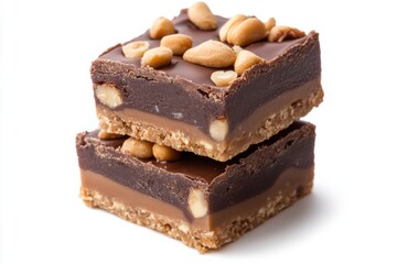 Peanut bars isolated on white background