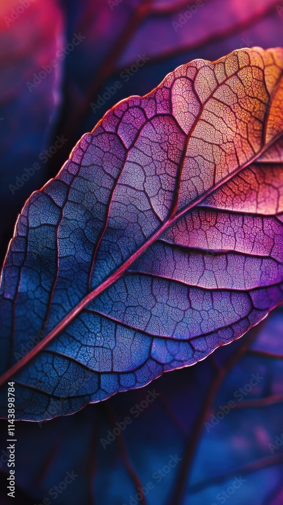 Poster colorful autumn leaves displaying intricate textures and vivid hues under natural light in a vibrant