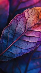 Fototapeta premium Colorful autumn leaves displaying intricate textures and vivid hues under natural light in a vibrant setting