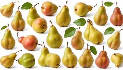 A Collection of Fresh Pears, Juicy and Ripe, Ready to Eat