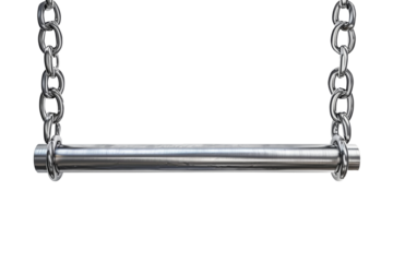 Clothes rack stainless hanging in bathroom isolated on transparent background.