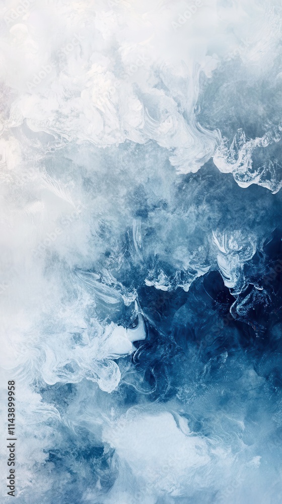 Poster Abstract ice patterns create a beautiful and intricate display of nature's artistry in a high-resolution format