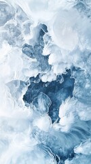 Unique abstract patterns of ice and frost create a stunning display of nature's artistry in a cold environment