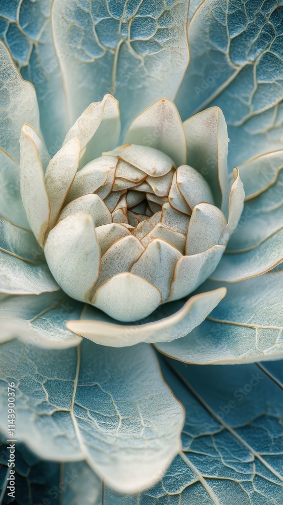 Poster extreme macro view reveals intricate details of a blooming flower with delicate petals and unique te