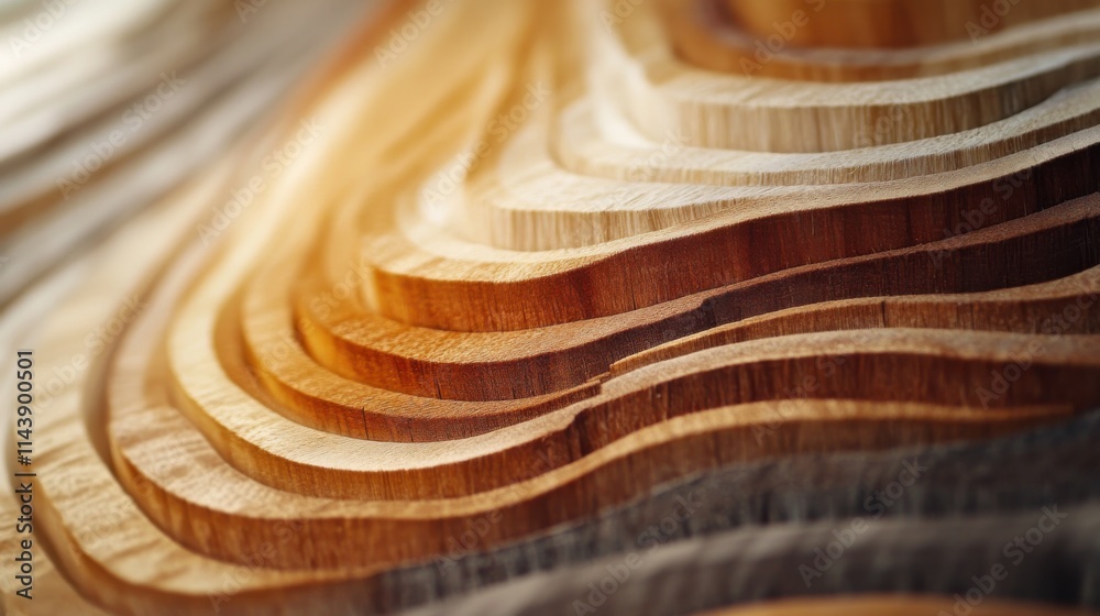 Poster close-up view of wood growth rings revealing intricate patterns and textures