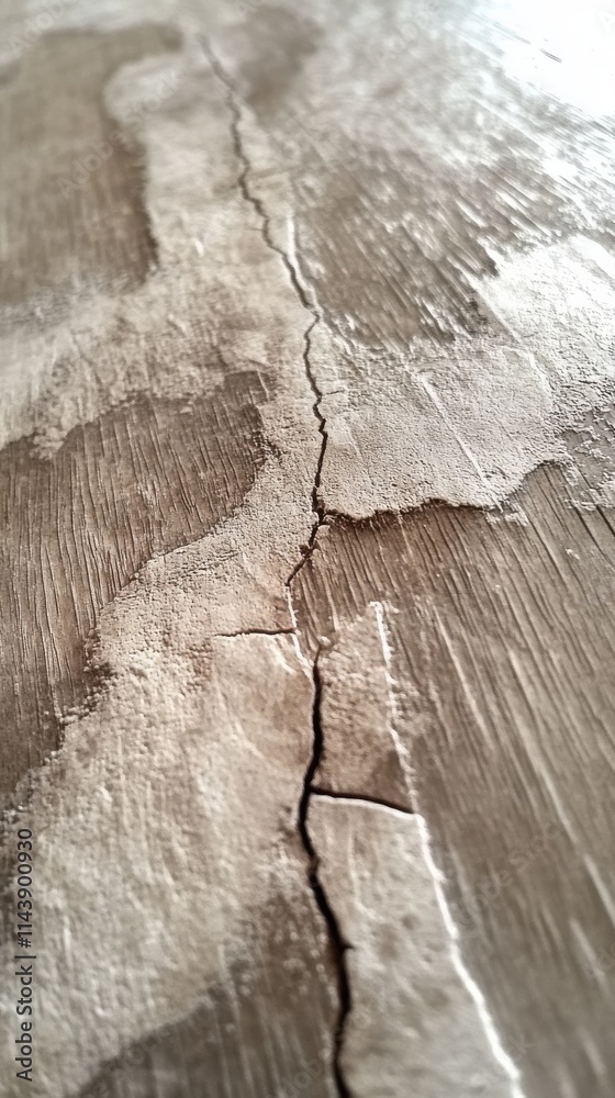 Poster Close-up view of textured wood surface displaying intricate details and cracks under natural light conditions