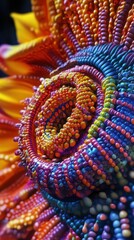 Vibrant close-up of a sunflower showcasing intricate details and vivid colors in natural light