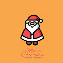 Christmas Santa Claus faces and full body vector illustration.