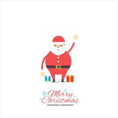 Christmas Santa Claus faces and full body vector illustration.