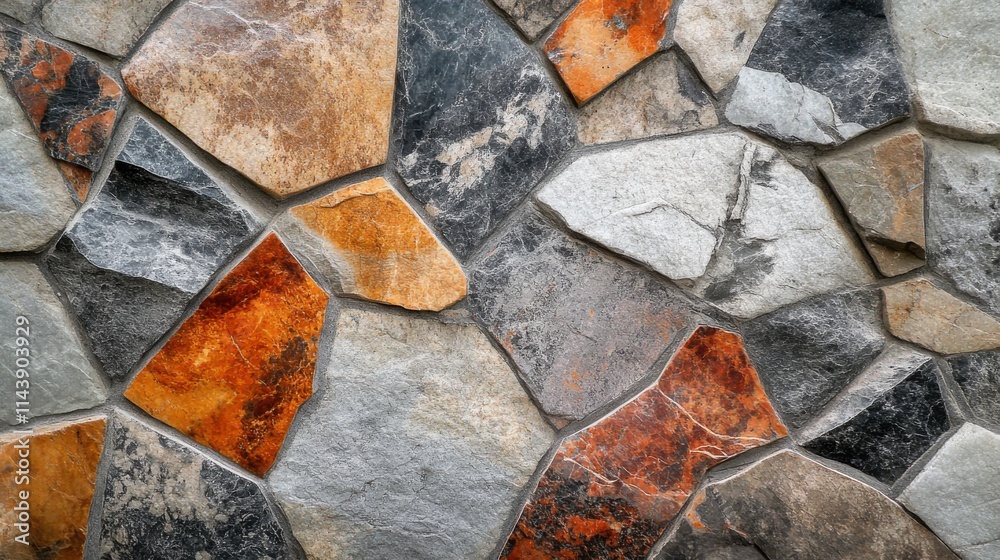 Aufkleber close-up view of textured patterned stone showcasing vibrant colors and natural design elements