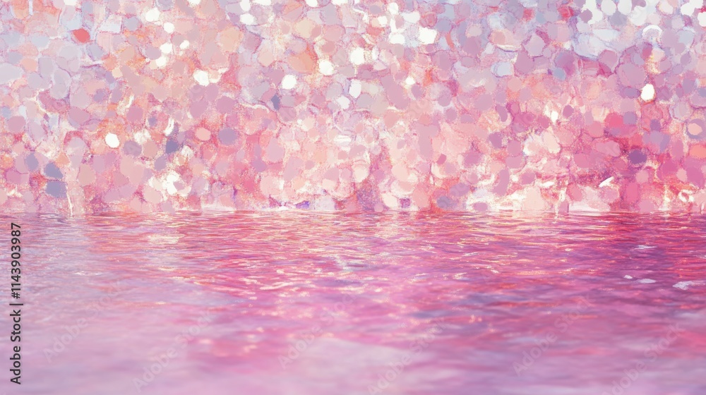 Leinwandbilder Shimmering reflections create a mesmerizing abstract display of color and light in a tranquil water surface at dusk