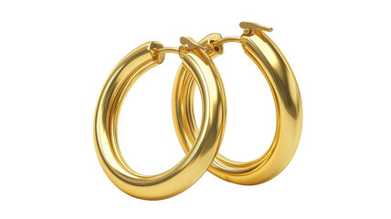 Elegant and Stylish Gold Hoop Earrings Displayed on a White Surface for Fashion and Accessory Promotions.