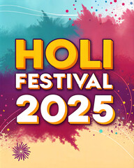 Fototapeta premium Indian festival Holi, Holi illustration, Holi festival poster, Holi poster with colors splash. 