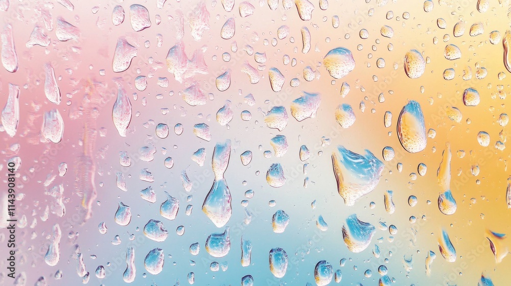 Aufkleber cascading water droplets create an abstract wallpaper with a colorful background of pastel hues