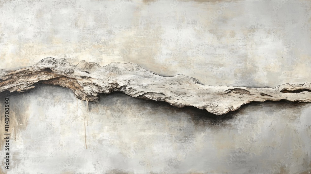 Aufkleber weathered driftwood resting against a textured background showcasing natural patterns