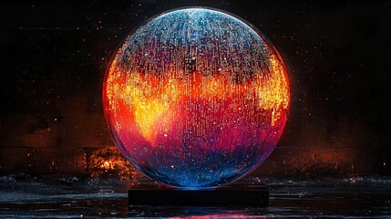 Holographic Digital Globe Symbolizing Global Connectivity and Information Flow Through Technology
