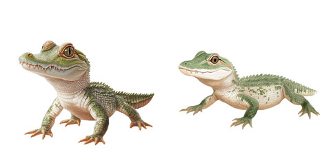Fototapeta premium Detailed Illustration of Two Distinct Lizards Showcasing Unique Features and Textures for Educational Use