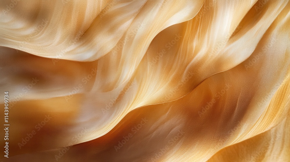 Poster exploring wind patterns shaping intricate designs in desert sand dunes during golden hour