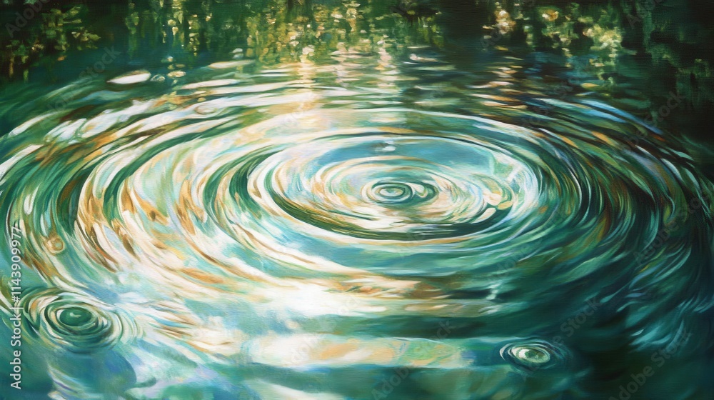 Poster Exploration of abstract water quills in dynamic motion creating mesmerizing patterns and reflections