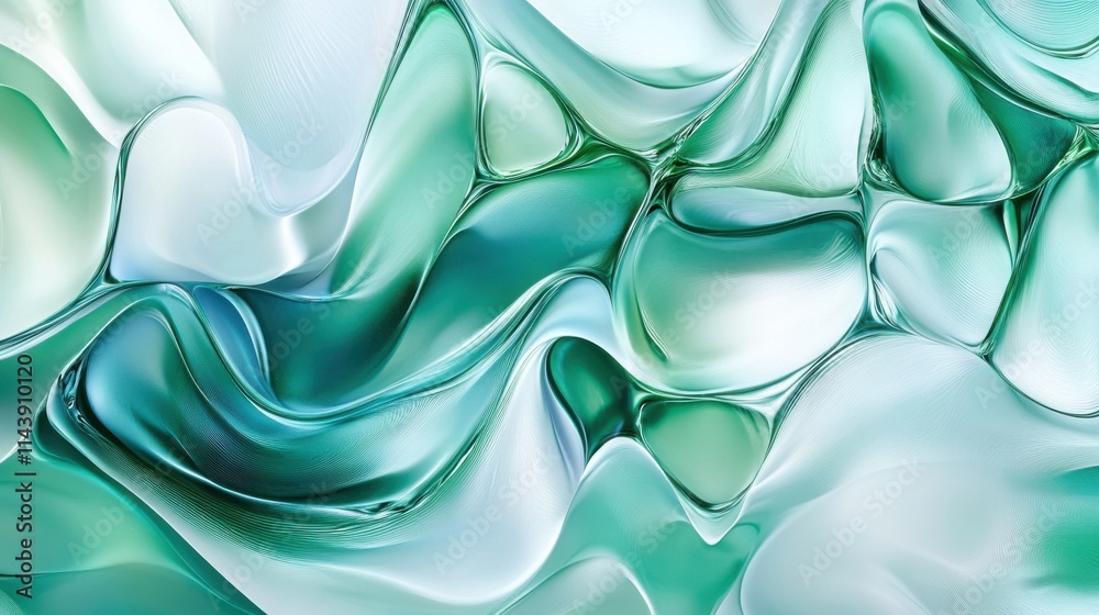 Aufkleber Abstract forms of water quills in dynamic motion showcasing fluidity and movement in a tranquil setting