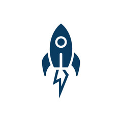 Rocket silhouette vector logo design