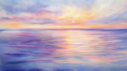 Obraz premium Sunset over calm waters with gentle ripples reflecting colorful clouds and vibrant sky hues