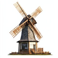 Windmill isolated isolated on white background