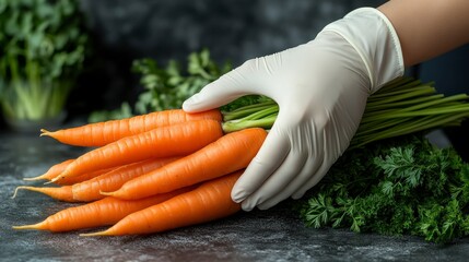 Freshly Harvested Carrots with Green Tops - A Healthy and Delicious Food