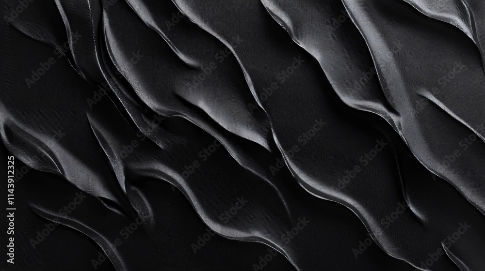 Aufkleber abstract black wave patterns resembling fluid motion and texture, creating a dynamic and elegant vis