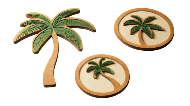 Stylish Palm Shaped Coaster Set Perfect for Home Decor and Protection of Surfaces from Drinks.