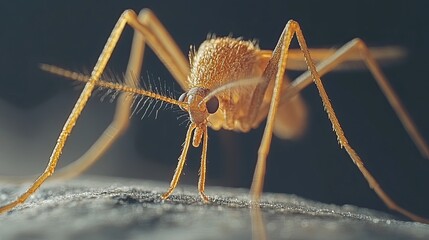 Close-Up View of a Golden Ant in Macro Photography Capturing Intricate Details of Its Body and Antennae in a Natural Setting