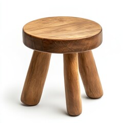 Wooden stool isolated on white background