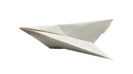 A beautifully crafted paper airplane showcasing precision folding that is perfect for educational purposes, children's crafts, or creative projects encouraging motor skills and design thinking..