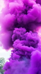 Fototapeta premium A mesmerizing display of vibrant purple smoke, creating an abstract and captivating visual experience.