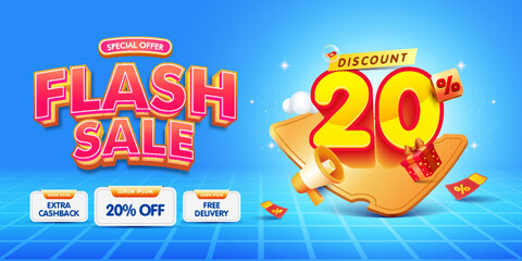 Discount sale promotion event horizontal banner template