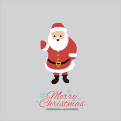 Christmas Santa Claus faces and full body vector illustration.