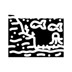 tide pool ecosystem world ocean glyph icon vector. tide pool ecosystem world ocean sign. isolated symbol illustration