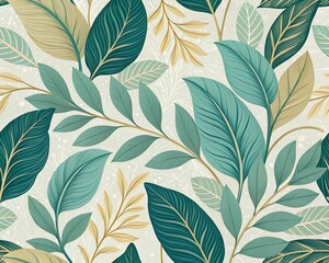 Fototapeta premium seamless pattern with leaves