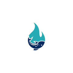 Fototapeta premium fish and water drop logo