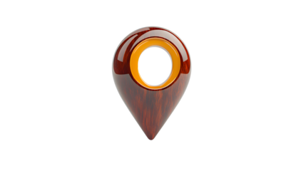 3d location pin png sticker, map symbol on isolated on white background, realistic, 