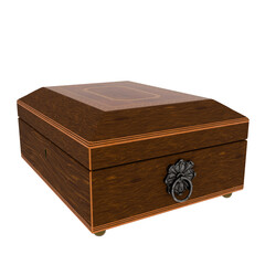 Wooden Box with Ornate Lid