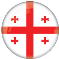  Georgia flag with glossy rounded button for football team and national emblem