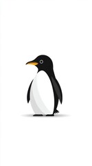 Obraz premium Playful and Charming Penguin Character in a Minimalist Style, Perfect for Illustrations, Children’s Books, and Educational Materials Featuring Wildlife and Nature Themes