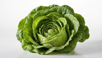 Obraz premium A Stunning Close-Up of a Fresh, Green Lettuce Head Resembling a Rose