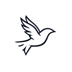 Fototapeta premium Minimalistic Outline of a Bird in Flight Representing Freedom and Hope, Perfect for Artistic and Inspirational Designs in Various Media Formats
