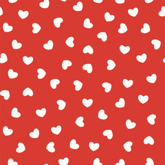 Groovy background with tiny hearts. Valentine day cheerful seamless pattern. Vector wallpaper with romantic vibes. Cute print for fabric, paper, kids clothes and accessories